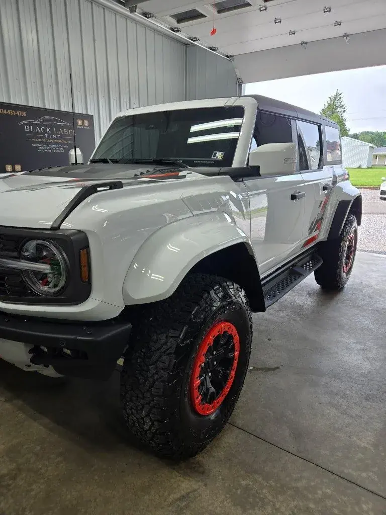 Ford Bronco Raptor inside the shop after detailing